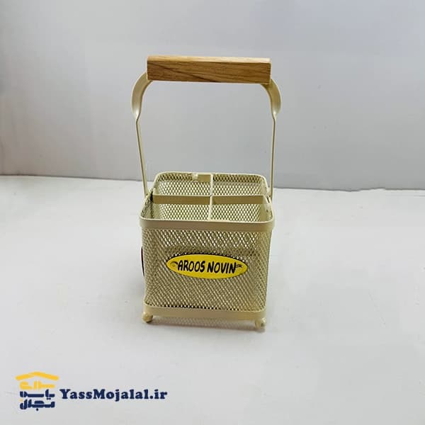 جاقاشقی مربع مدل توری رنگ کرم برند عروس نوین