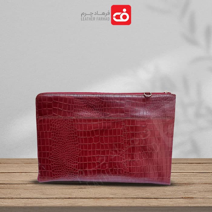 کیف کلاسوری و دستی دور زیپ چرم طبیعی تبریز