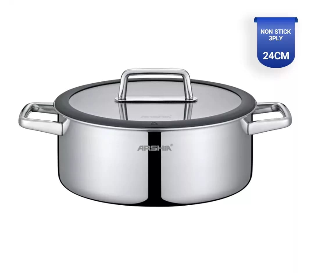 تابه استیل 24 لیزری دودسته عرشیا ss050-3340 — تصویر ۲