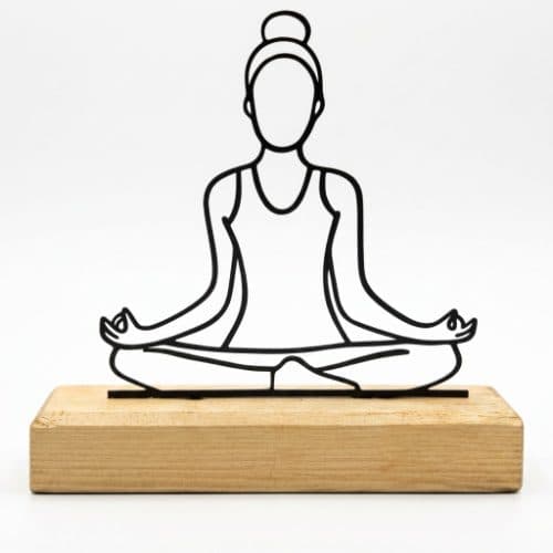 استند دکوری چوب و فلز طرح یوگا و مدیتیشن (تندیس مدرن مشاغل)