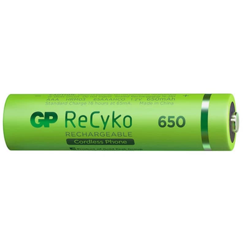 باتری نیم قلمی قابل شارژ جی پی مدل Rechargeable Recyko 650 بسته دو عددی — تصویر ۵