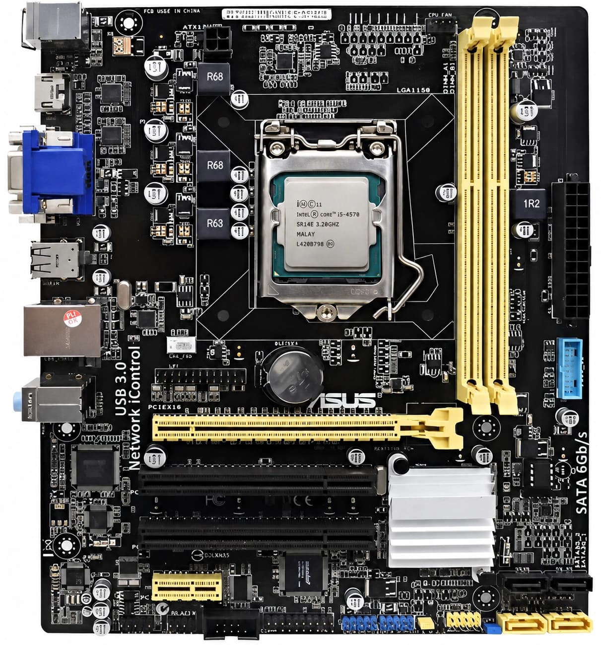 Motherboard H81 M-C/BM6AD Asus + CPU 4570 باندل — تصویر ۵