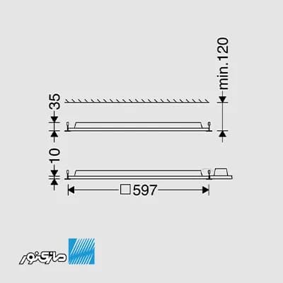 پنل 60 در 60 توکار اپتیلد 54 وات بک لایت سری optimax مازی نور — تصویر ۵