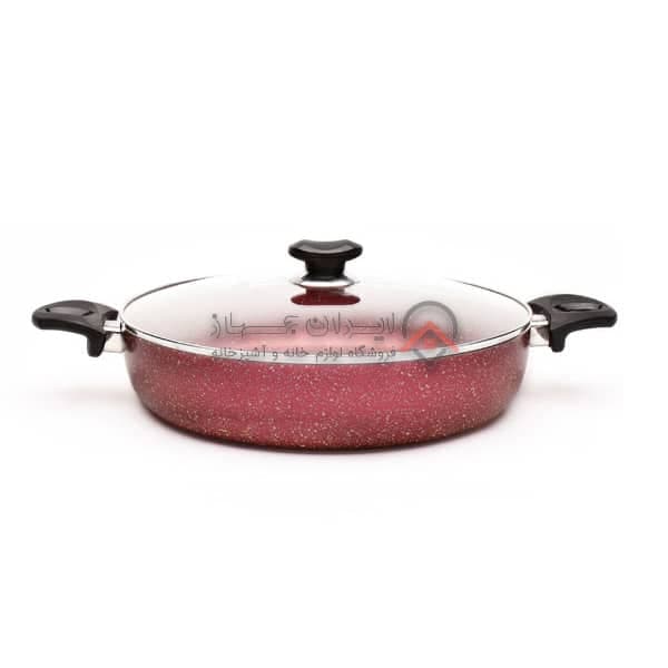 تاوه دو دسته زرساب مدل ویولت قطر 28 سانت با درب کدVL-228TG