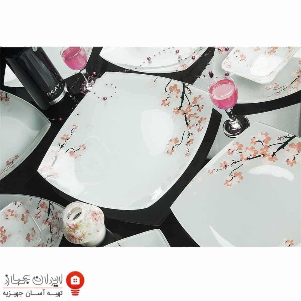 ظروف شیشه ای 25 پارچه طرح بونسا کویین کد 796