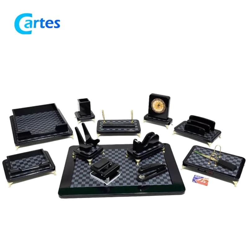 ست رومیزی مدیریتی 14 پارچه چوب و چرم کد 914p — تصویر ۵