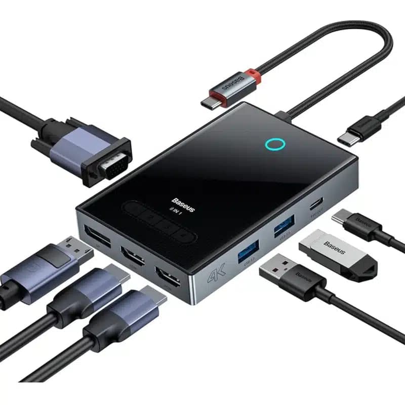 هاب 8 پورت USB-C باسئوس Focus Series مدل BS-OH082 — تصویر ۳