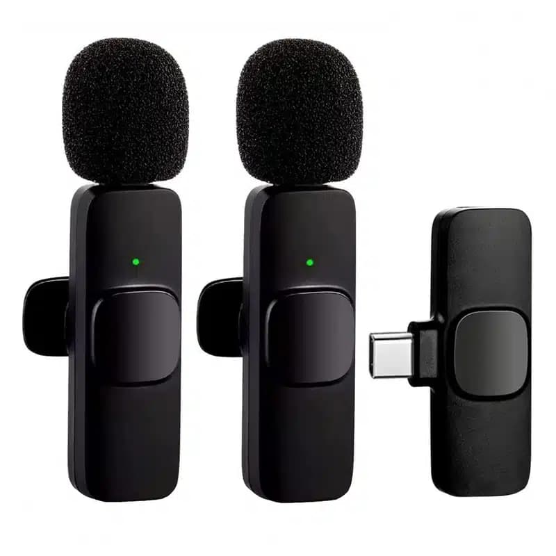 میکروفن یقه‌ای بی‌سیم K9 Dual Type-C دو عددی با کاهش نویز — تصویر ۱۰