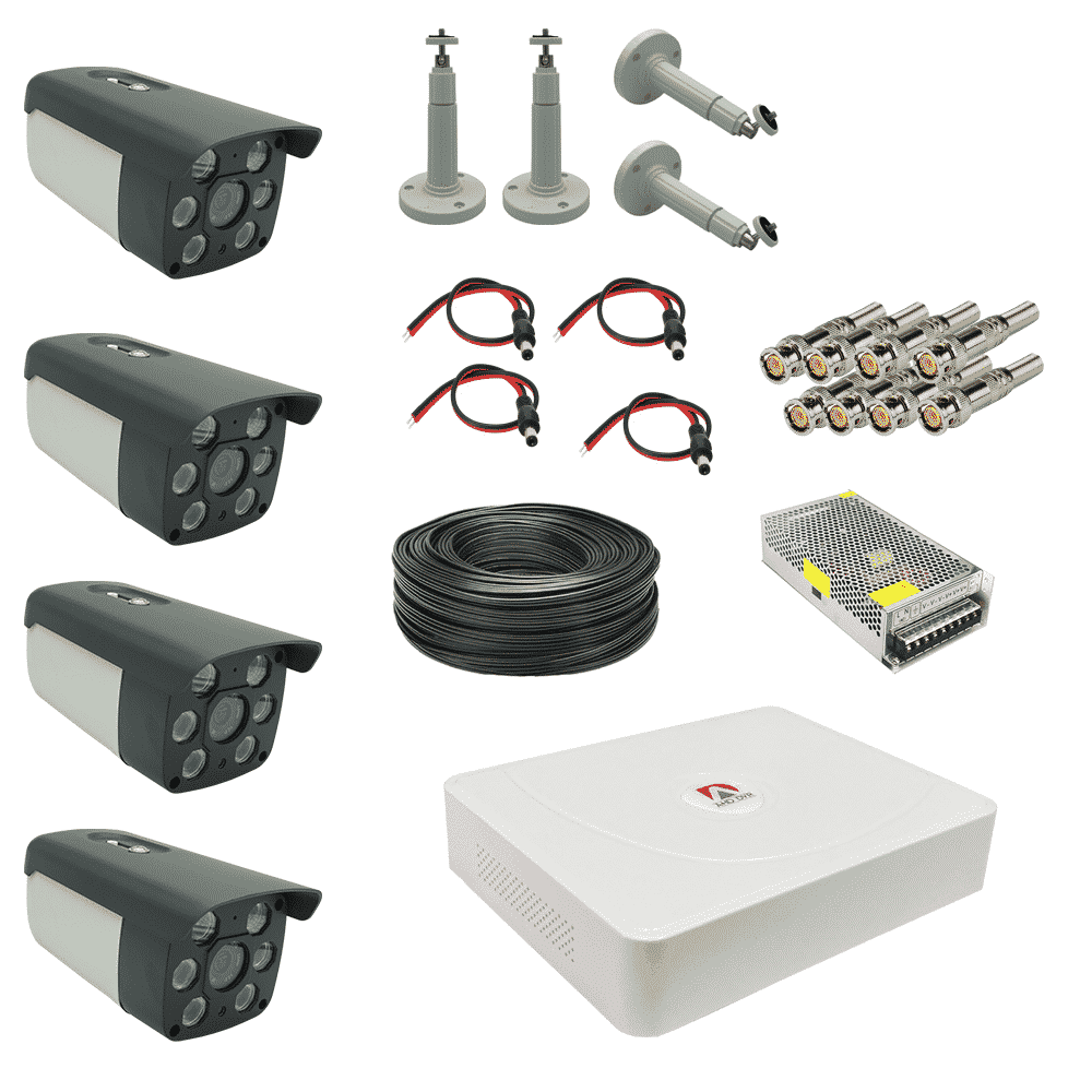 پک دوربین مداربسته 4 کانال 2 مگاپیکسل AHD کد ZX-TP