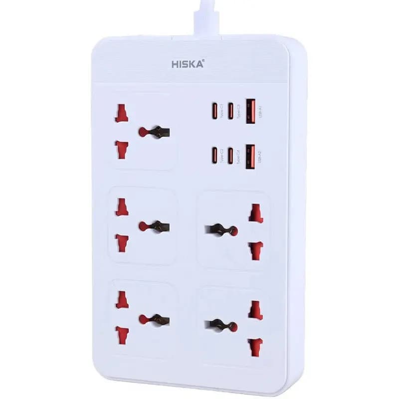 چند راهی برق هیسکا HISKA مدل CH-5521 با 5 سوکت و 6 پورت — تصویر ۱۰