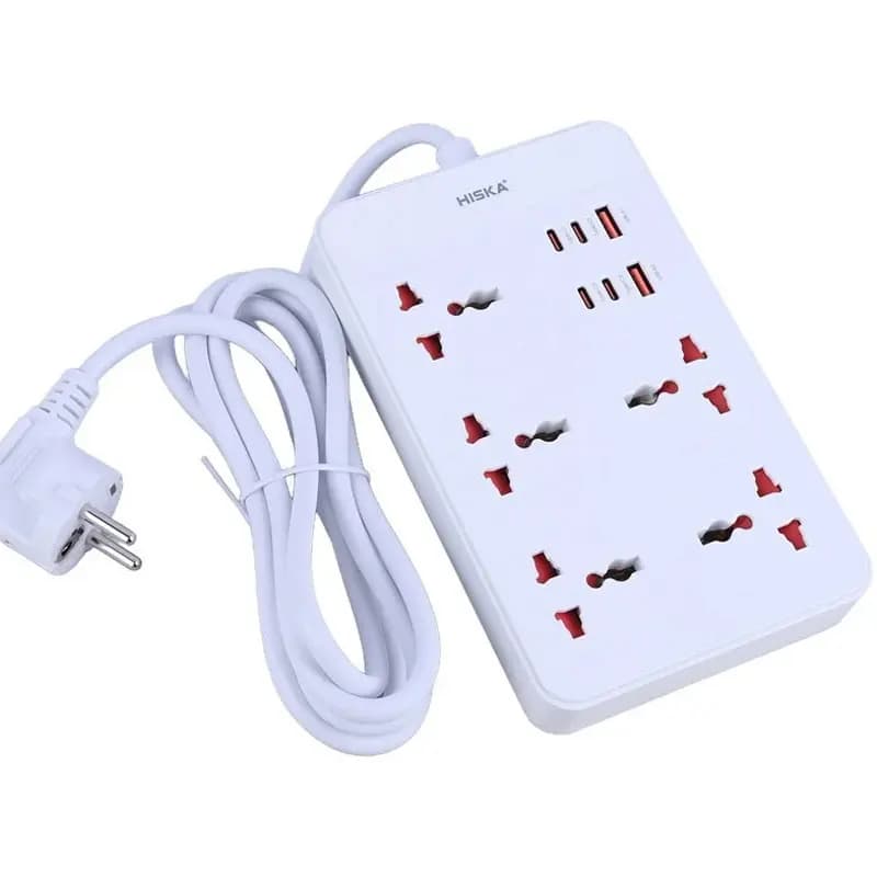 چند راهی برق هیسکا HISKA مدل CH-5521 با 5 سوکت و 6 پورت — تصویر ۵