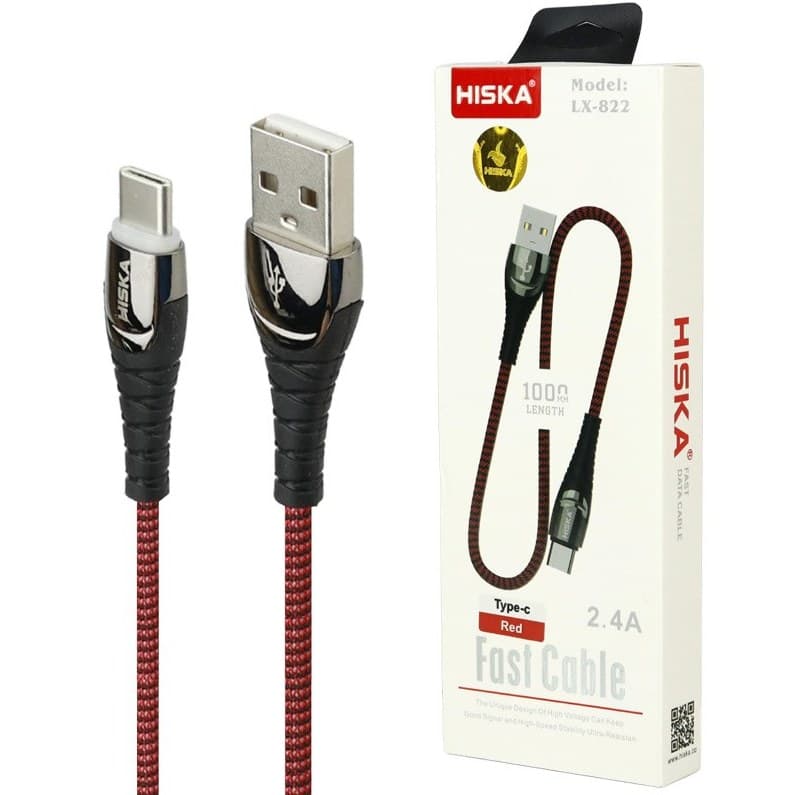 کابل تایپ سی فست شارژ Hiska LX-822 2.4A 1m — تصویر ۵