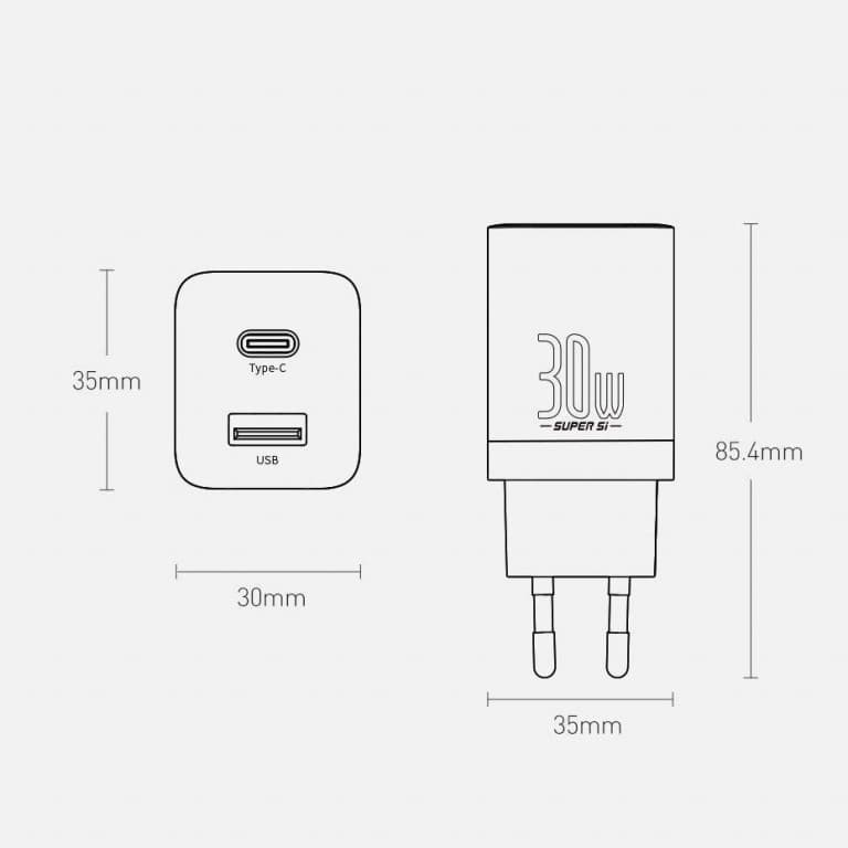 شارژر دیواری ۳۰ واتی بیسوس مدل Baseus Super quick charger CCSUPP-E01 — تصویر ۱۱