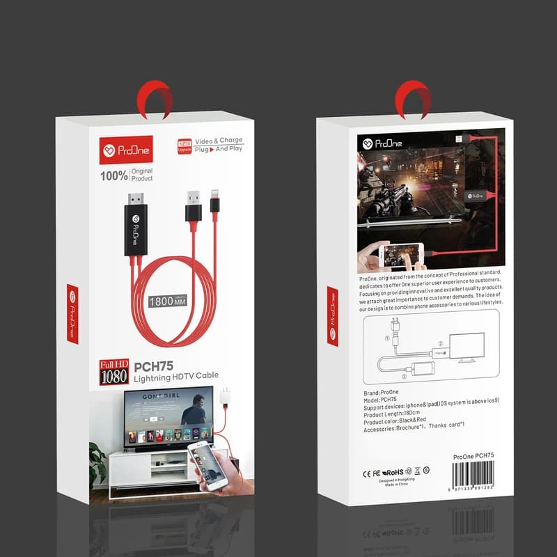 کابل تبدیل لایتنینگ به HDMI پرووان مدل PCH75 طول 1.8 متر — تصویر ۸
