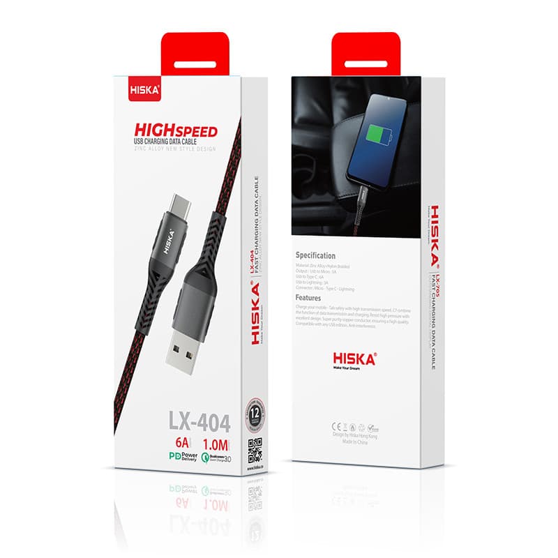 کابل شارژ LX-404 1M TYPE-C کنفی HISKA