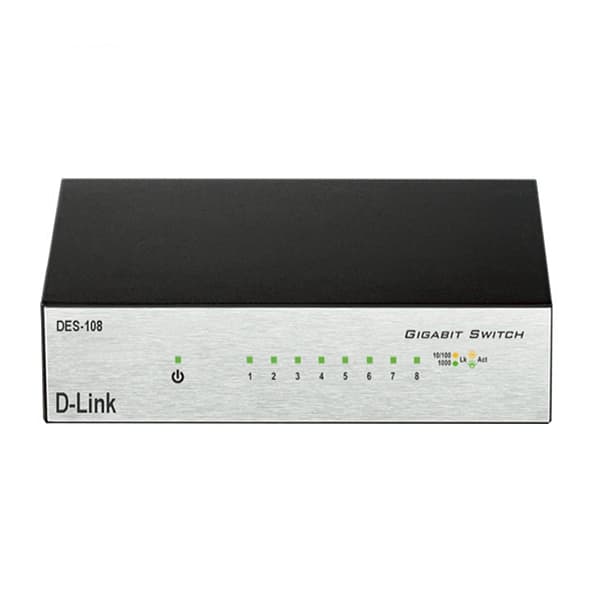 سوئیچ شبکه 8 پورت دی لینک مدل DES-108 + قیمت | آیبینو