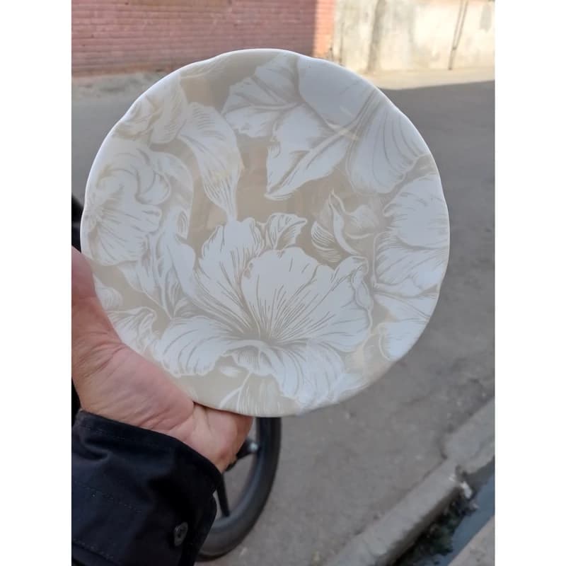 سرویس آرکوپال طرح فلاور عسلی لب طلا — تصویر ۲