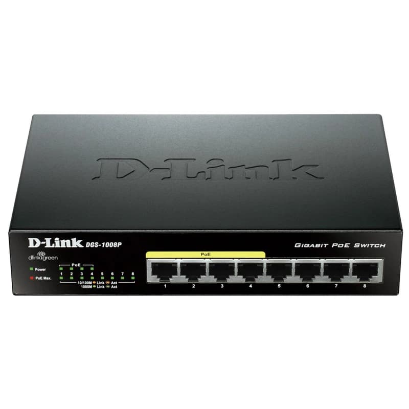 سوییچ 8 پورت PoE گیگابیت و دسکتاپ دی لینک مدل D-LINK DGS-1008P — تصویر ۵