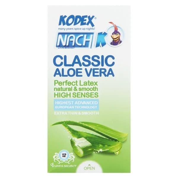 کاندوم کلاسیک ناچ کدکس مدل Aloe Vera بسته 12 عددی