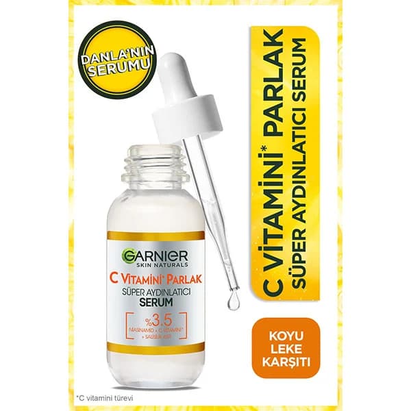 سوپر سرم ویتامین C گارنیر Garnier شفاف و درخشان کننده پوست حجم 30 میلی