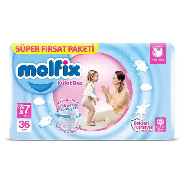 پوشک مولفیکس شورتی سایز 7 بسته 36 عددی