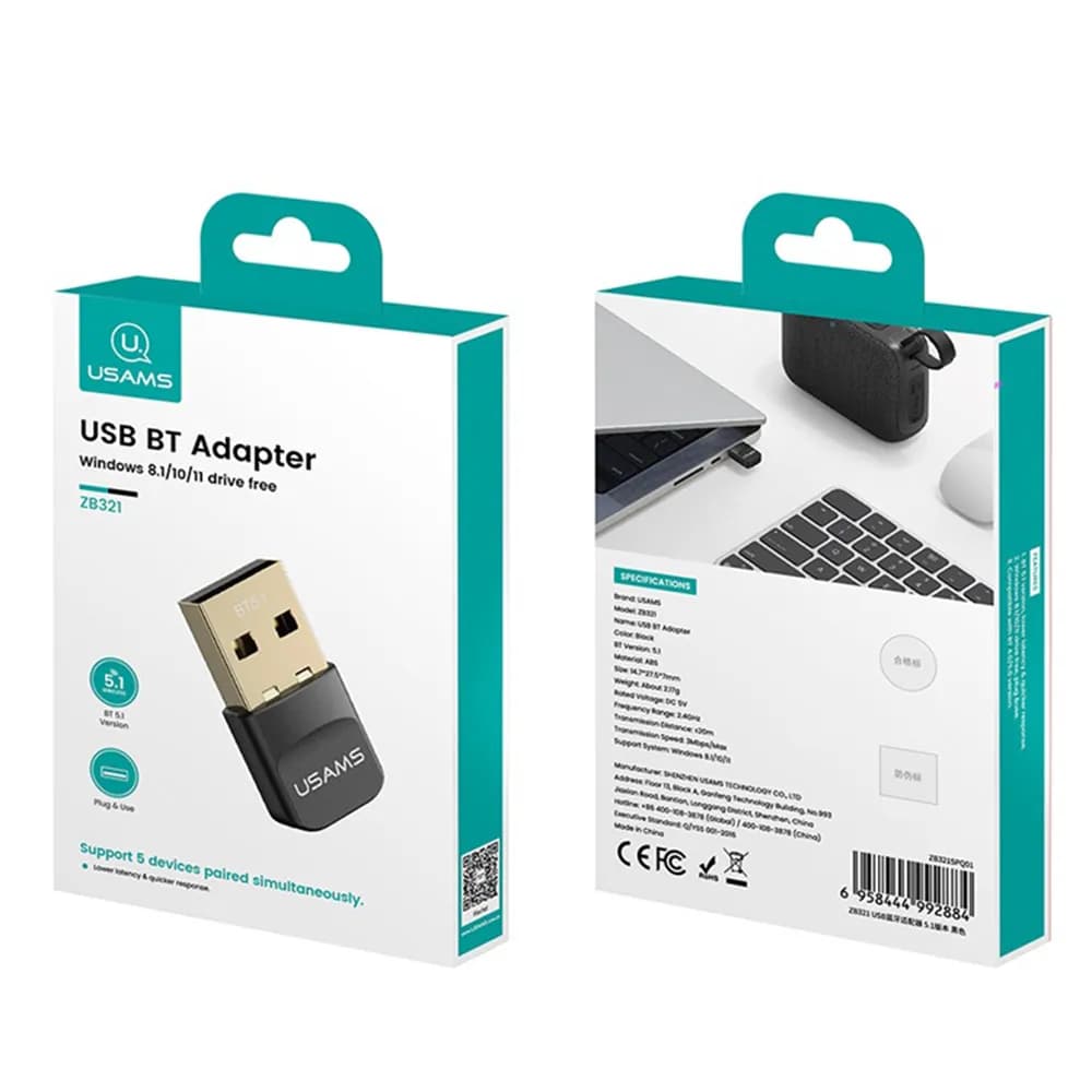 دانگل بلوتوث USB یوسمز مدل ZB321 V5.1 — تصویر ۴