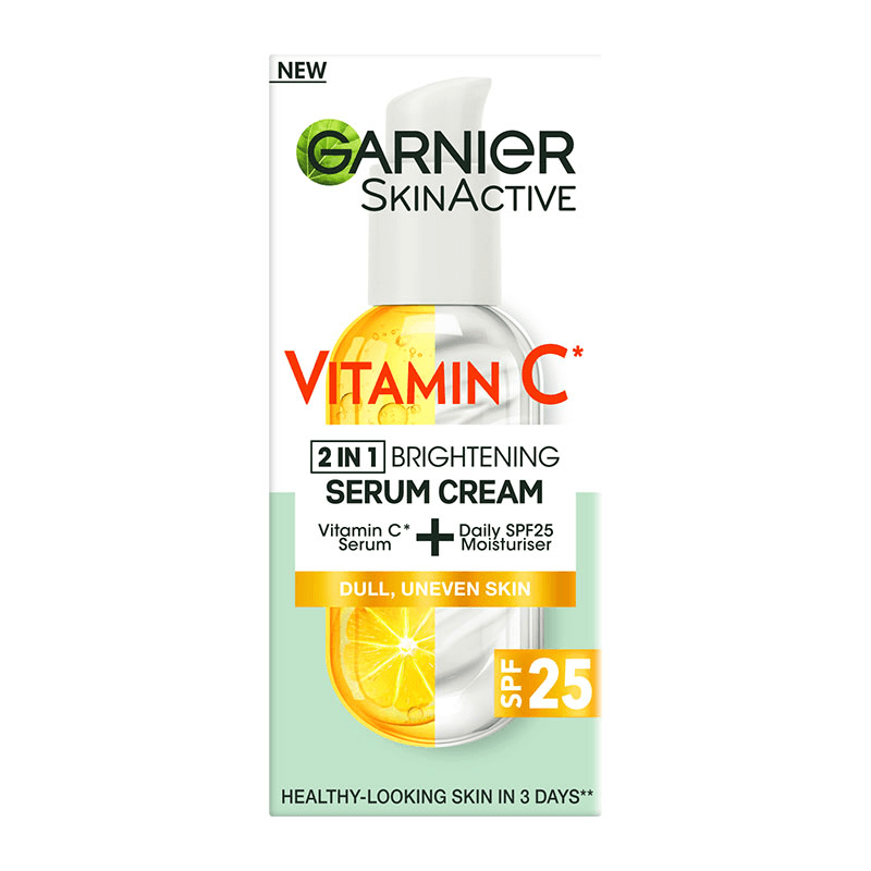 سرم کرم روشن کننده و ضدلک ویتامین سی گارنیه Vitamin C 2in1 حجم 50 میلی لیتر