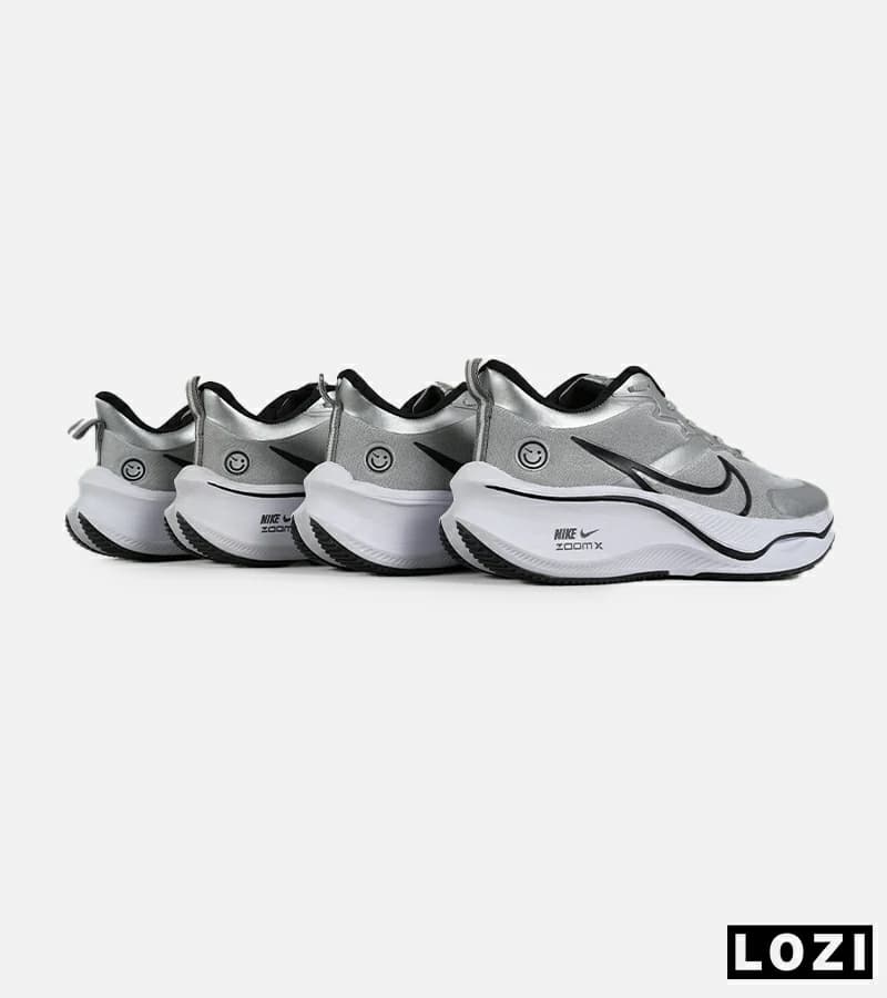 کتانی مردانه و زنانه طوسی مشکی نایک zoom x smiley | مدل 7458 — تصویر ۶
