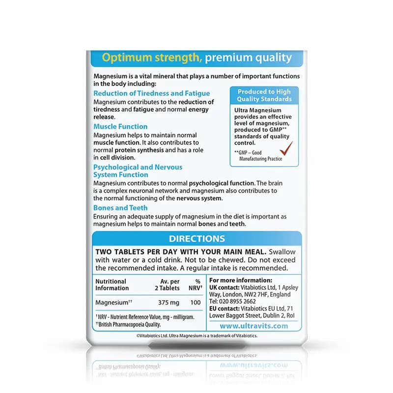 قرص اولترا منیزیم ویتابیوتیکس 60 عددی | Ultra Magnesium — تصویر ۱۰