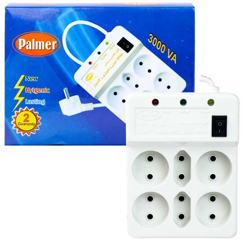 محافظ برق صوتی و تصویری ۶ خانه با کابل ۱٫۵ متری Palmer