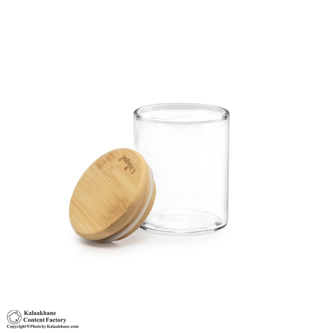 ادویه شیشه ای یونیک درب چوبی گرد مدل 1754 سایز 7.5 سانت — تصویر ۳