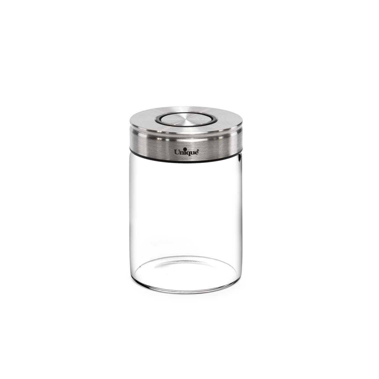 ادویه شیشه ای یونیک درب استیل مدل 1726 سایز 9.5 سانت