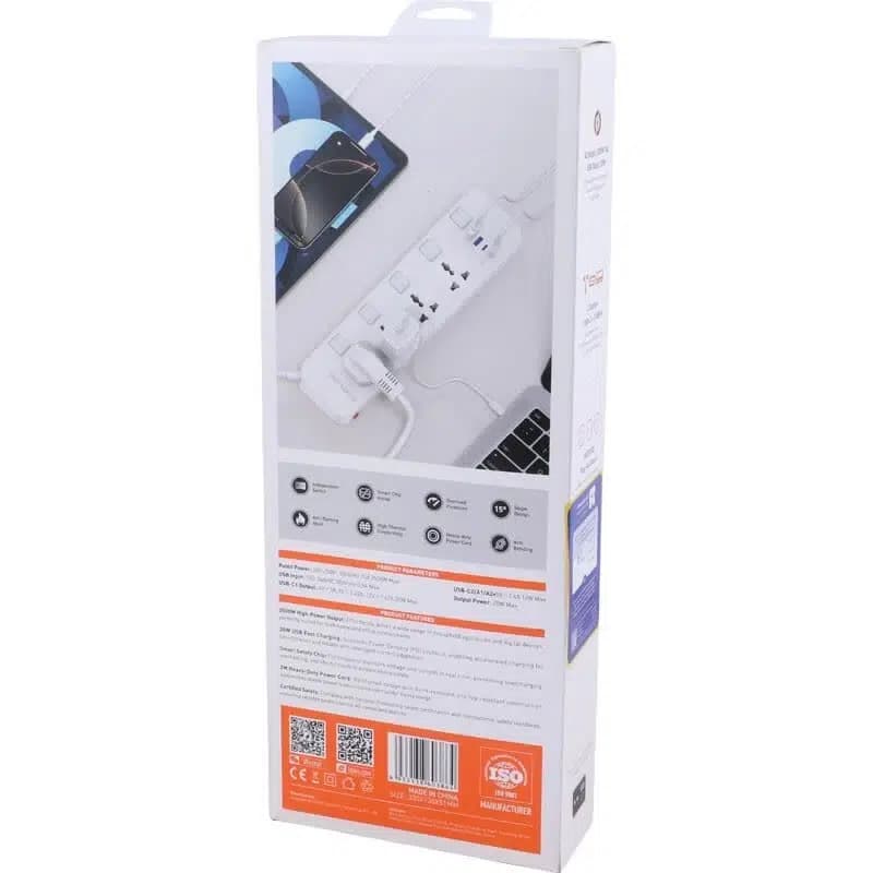 چند راهی 4 خانه ارت دار الدینیو با کابل 2 متری + شارژر USB و Type-C — تصویر ۷