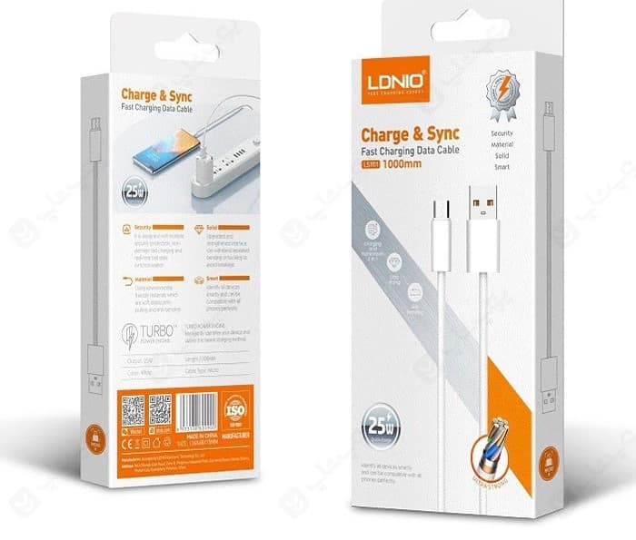 کابل تایپ سی الدینیو مدل LS901 طول 1 متر — تصویر ۲