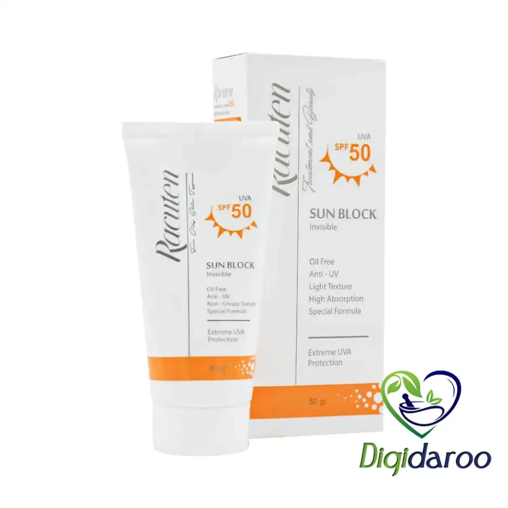 کرم ضد آفتاب SPF50 پوست چرب و مختلط راکوتن 50 گرمی (بی رنگ)