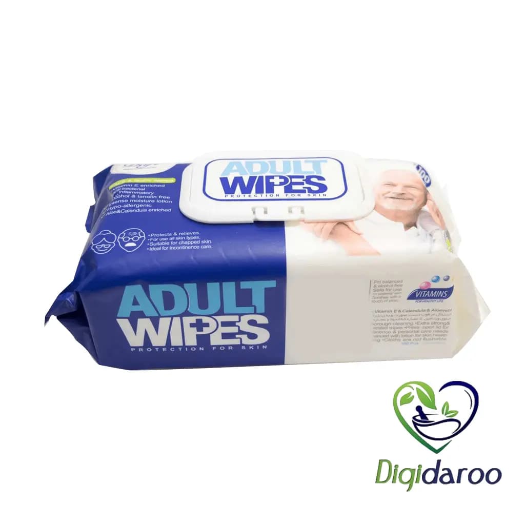 دستمال مرطوب دست، صورت و بدن بزرگسالان (ADULT WIPES) دافی 100 عددی — تصویر ۵
