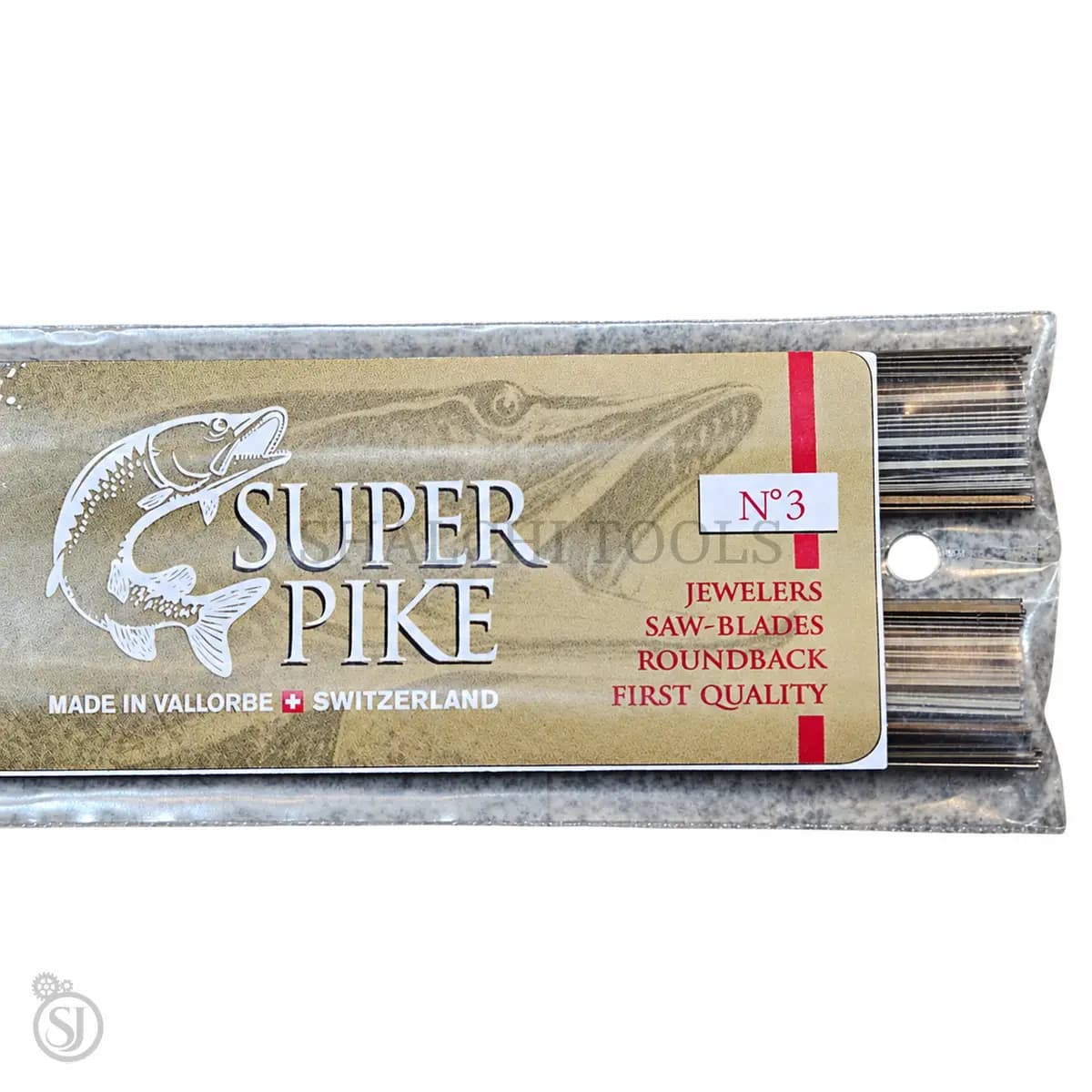 تیغ اره شماره 3 جواهُرسازی سوئیسی Super Pike، ساخت کارخانه Vallorbe (سوئیس) — تصویر ۷