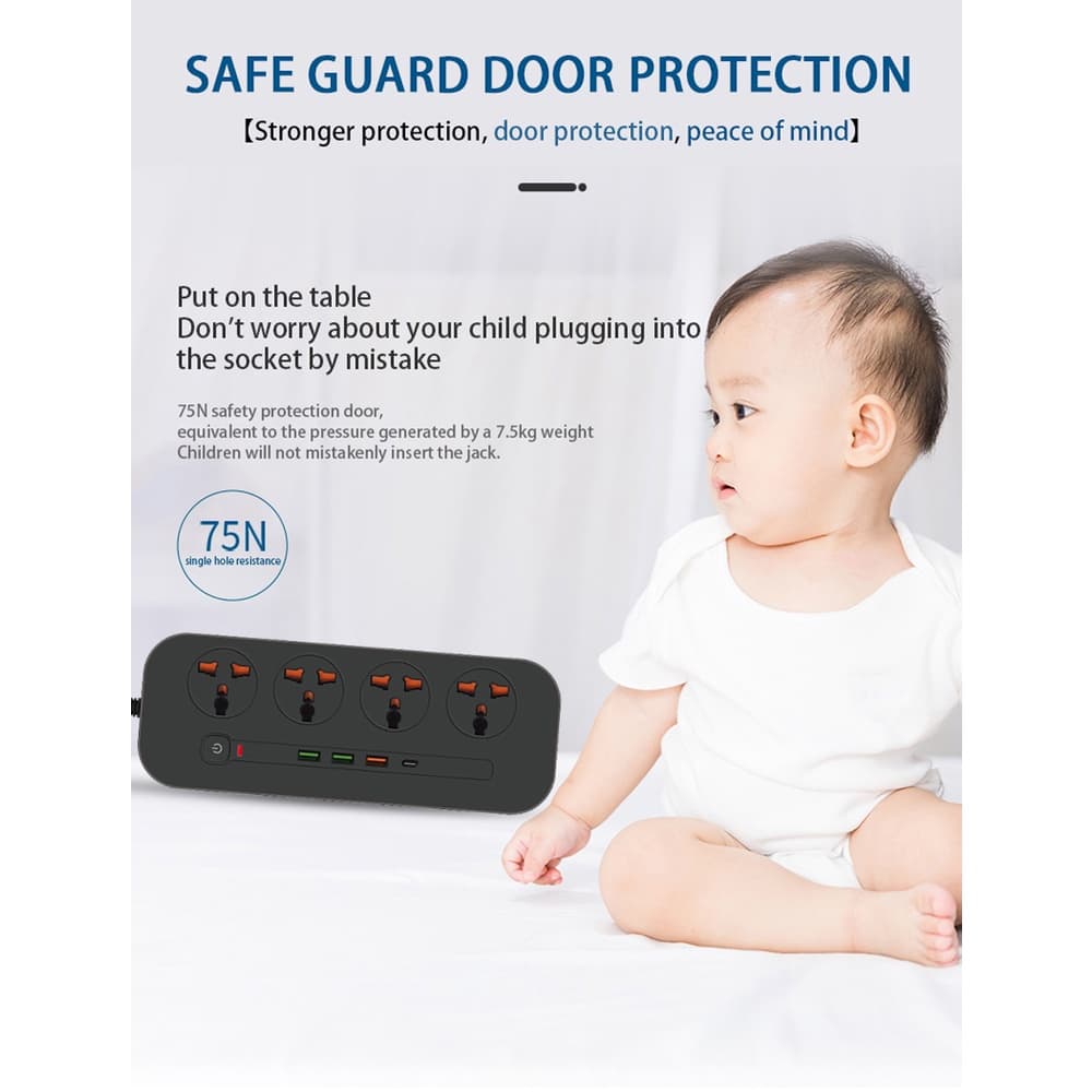 سه راهی برق شارژر دار فست شارژ POWER SOCKET T19 — تصویر ۷