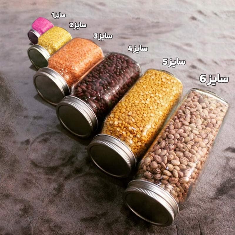 جار شیشه ای چهارگوش درب کانتینری سایز 1 کد 7 — تصویر ۸
