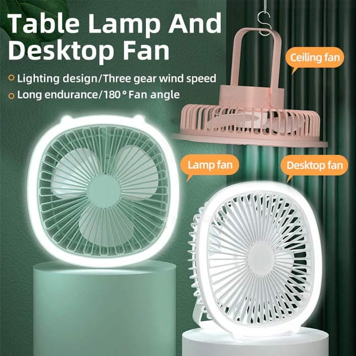 پنکه چراغ دار رومیزی و آویز Desktop Fan — تصویر ۳