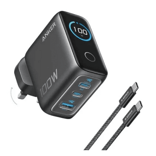 شارژر دیواری انکر 100 وات مدل Anker B121B(سه پین) — تصویر ۴