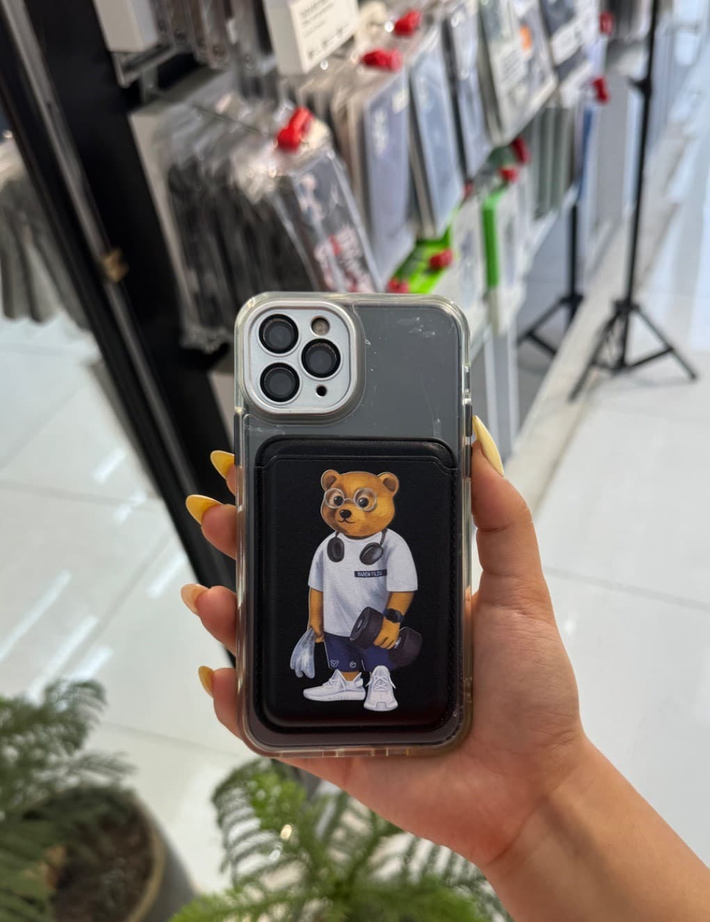 جا کارتی مگ سیف دار چرمی WALLET MAGSAFE طرح تدی