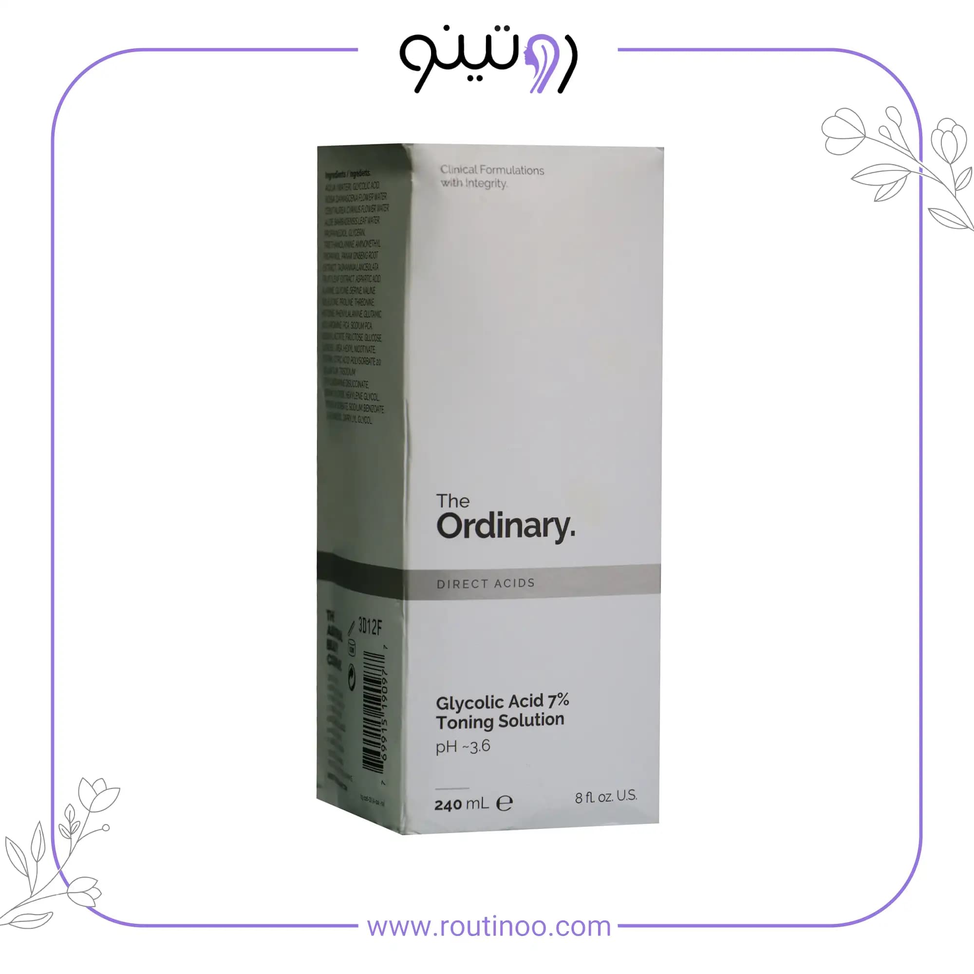 تونر لایه بردار و روشن کننده گلیکولیک اسید اوردینری The Ordinary Glycolic Acid 7% Toning Solution 240ml — تصویر ۳
