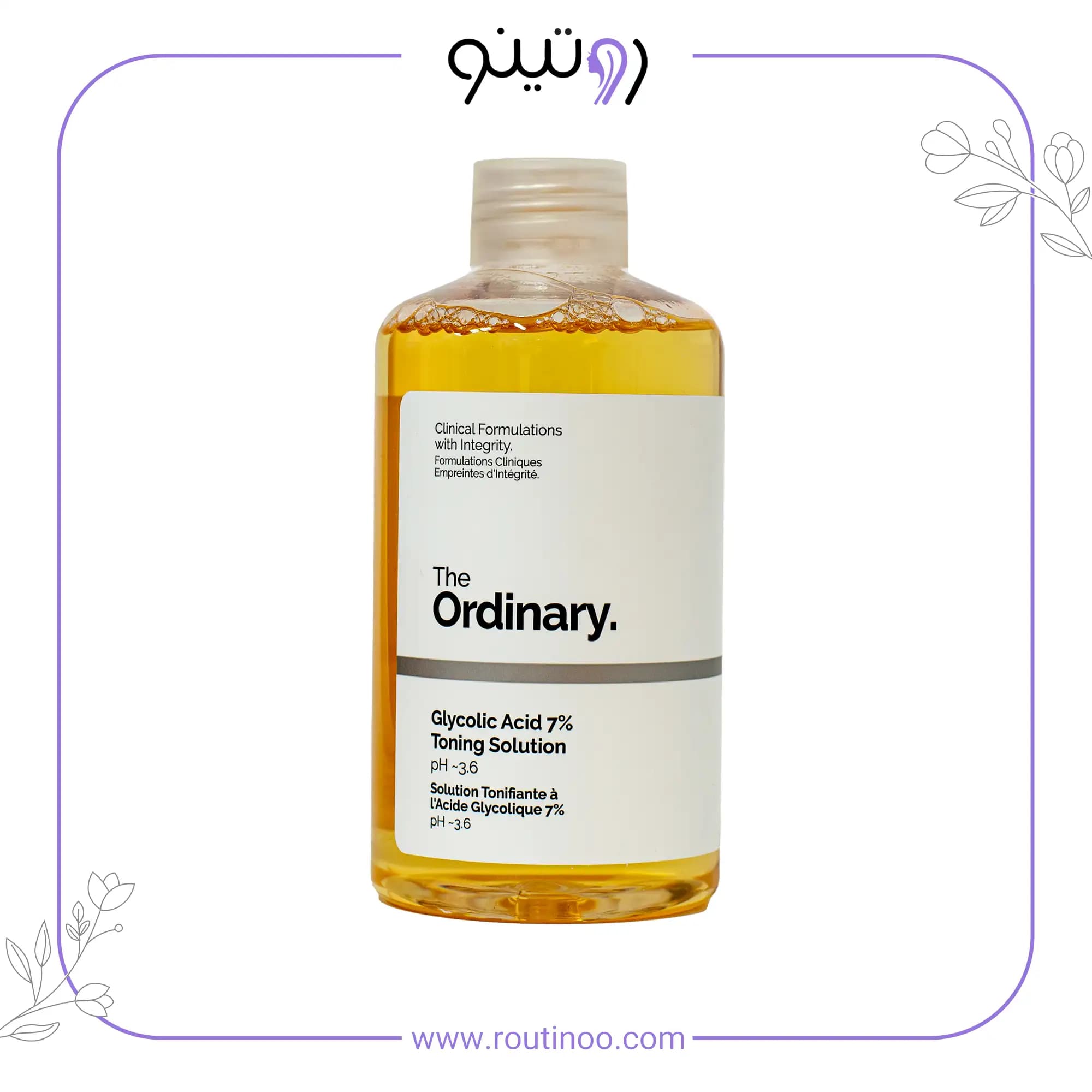 تونر لایه بردار و روشن کننده گلیکولیک اسید اوردینری The Ordinary Glycolic Acid 7% Toning Solution 240ml