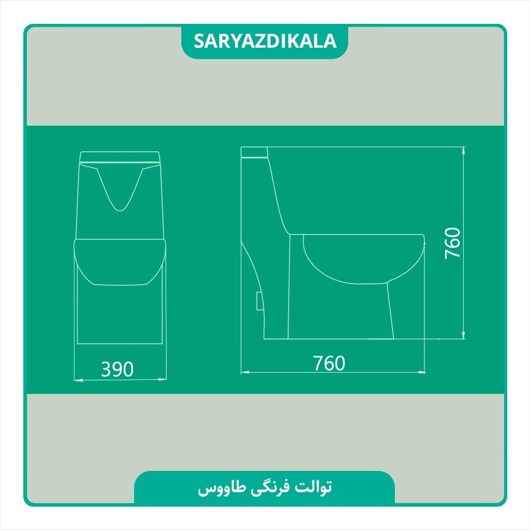 توالت فرنگی طاووس چینی کرد — تصویر ۵