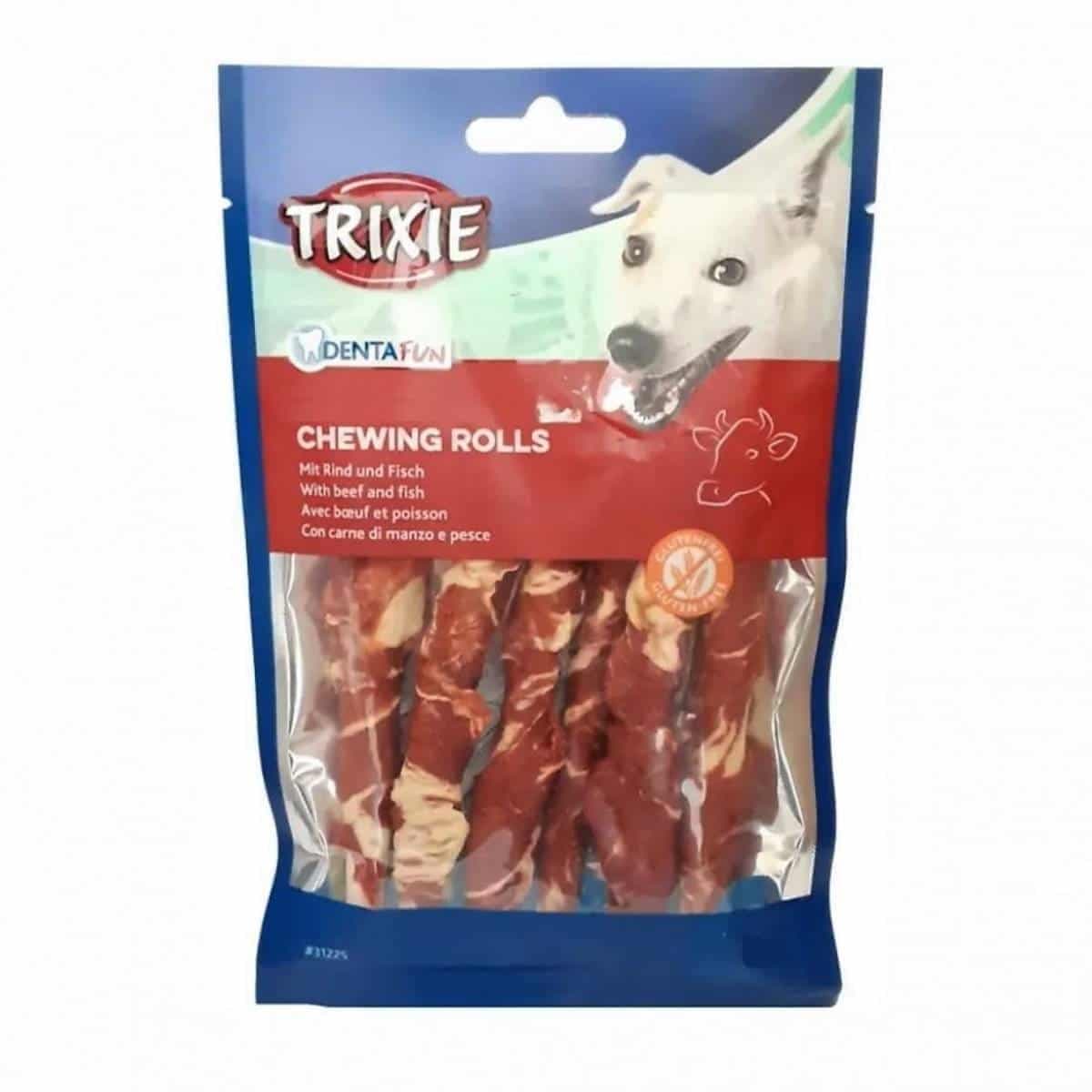 تشویقی سگ تریکسی مدل Chewing Rolls طعم گوشت گاو وزن 70 گرم