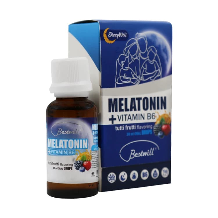 قطره ملاتونین و ویتامین B6 بست ویل 30 میلی لیتر — تصویر ۲