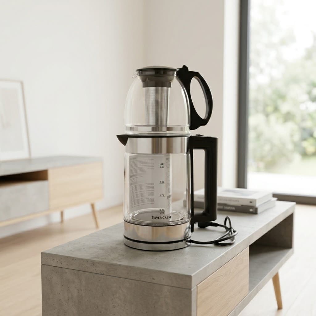 چای‌ساز پیرکس روهمی برقی سیلور کرست Slivers Crest مدل SC-6001