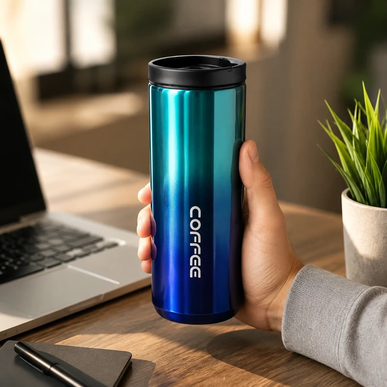 تراول ماگ مینیمال مدل 400 میل COFFEE — تصویر ۳