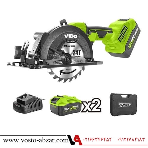 اره گردبر شارژی 21 ولت ویدو مدل WD041210210 — تصویر ۹